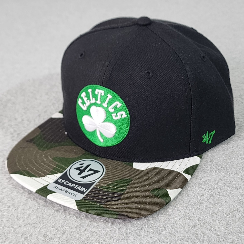 Boston Celtics NBA‎ Hat Canteen '47 Brand Captain Snapback Adjustable Black Camo